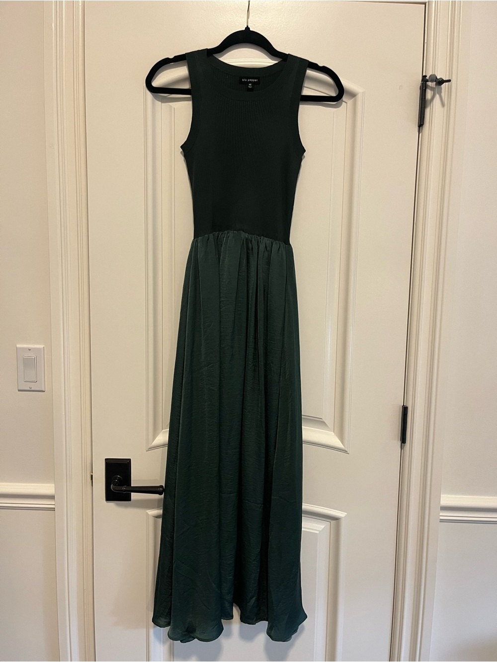 Blu Pepper Sleeveless Dark Green Maxi Dress